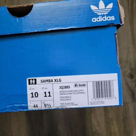 adidas Samba XLG Suede Sneakers in Navy with Cream Stripes - Picture 5 of 5